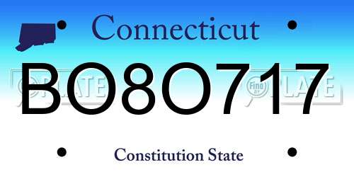 BO8O717 Connecticut License Plate