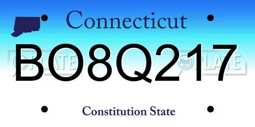 BO8Q217 Connecticut License Plate