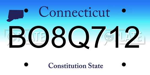 BO8Q712 Connecticut License Plate