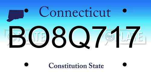 BO8Q717 Connecticut License Plate
