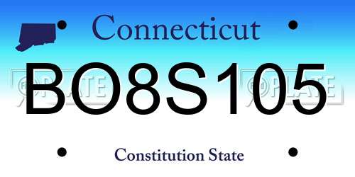 BO8S105 Connecticut License Plate