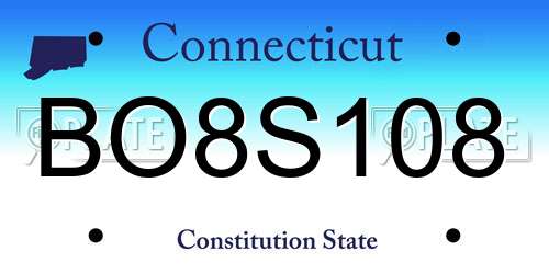 BO8S108 Connecticut License Plate