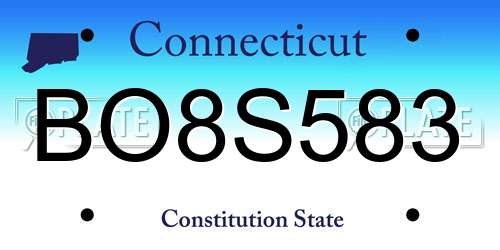BO8S583 Connecticut License Plate