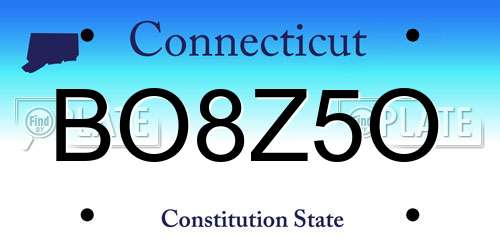 BO8Z5O Connecticut License Plate