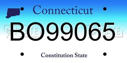 BO99065 Connecticut License Plate