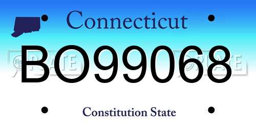 BO99068 Connecticut License Plate