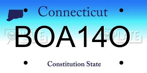 BOA14O Connecticut License Plate