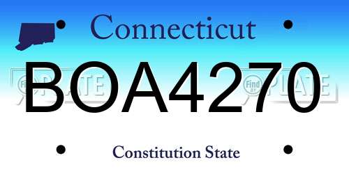 BOA4270 Connecticut License Plate