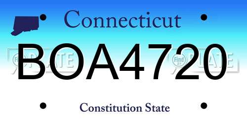BOA4720 Connecticut License Plate