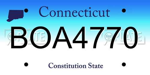 BOA4770 Connecticut License Plate