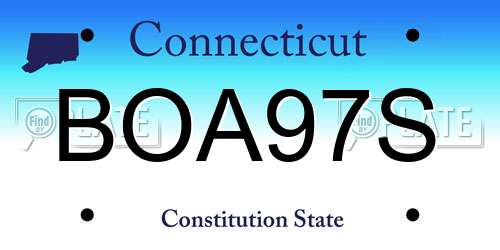 BOA97S Connecticut License Plate