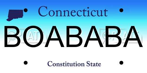 BOABABA Connecticut License Plate