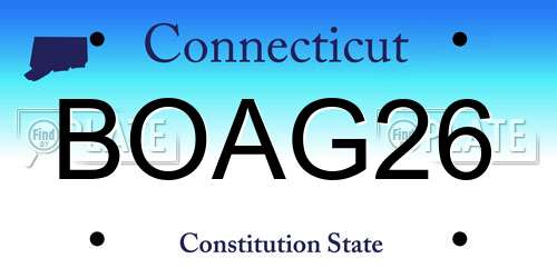 BOAG26 Connecticut License Plate