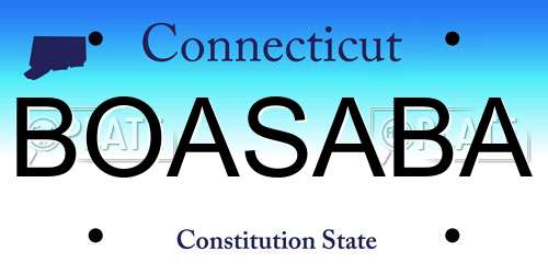 BOASABA Connecticut License Plate