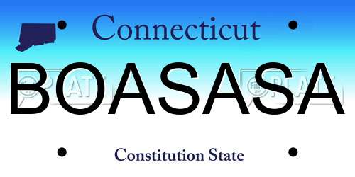 BOASASA Connecticut License Plate