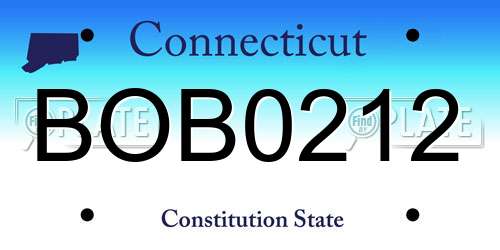 BOB0212 Connecticut License Plate