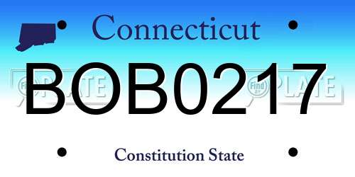 BOB0217 Connecticut License Plate