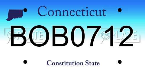 BOB0712 Connecticut License Plate