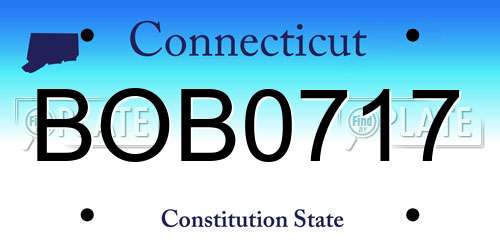 BOB0717 Connecticut License Plate
