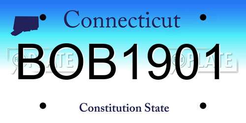 BOB1901 Connecticut License Plate