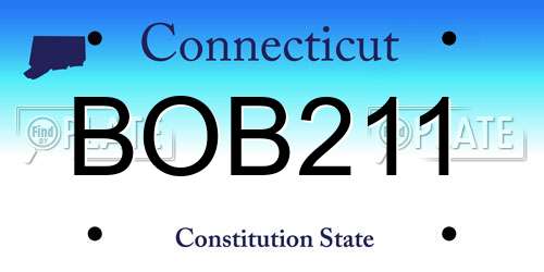 BOB211 Connecticut License Plate