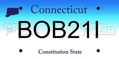 BOB21I Connecticut License Plate