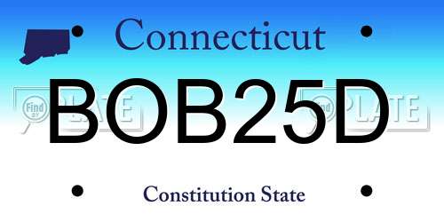 BOB25D Connecticut License Plate