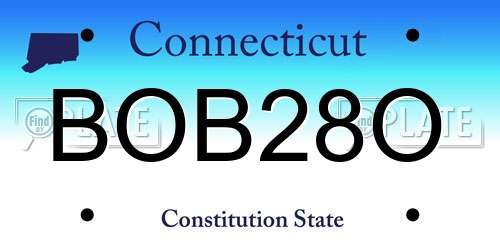 BOB28O Connecticut License Plate