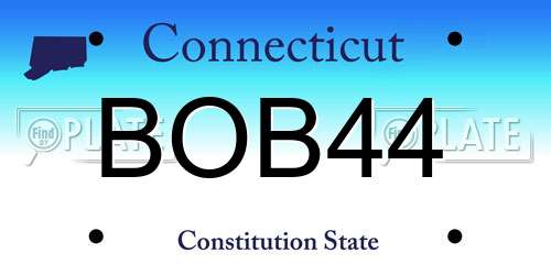 BOB44 Connecticut License Plate