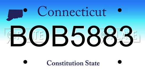 BOB5883 Connecticut License Plate