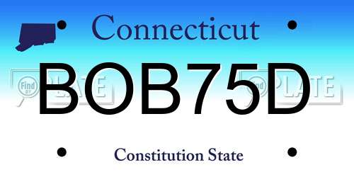 BOB75D Connecticut License Plate