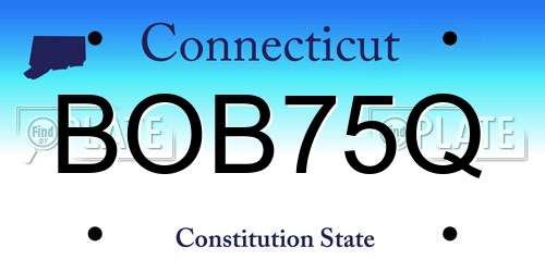 BOB75Q Connecticut License Plate