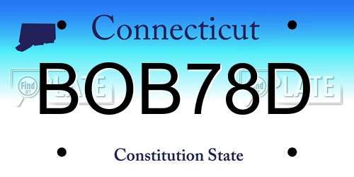 BOB78D Connecticut License Plate