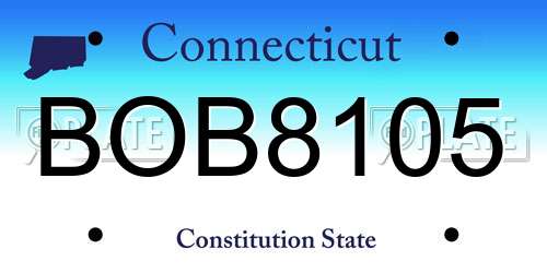 BOB8105 Connecticut License Plate