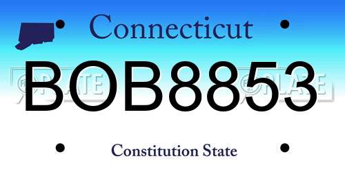 BOB8853 Connecticut License Plate