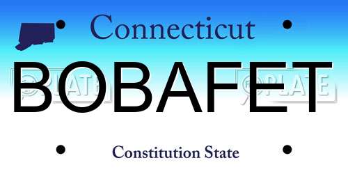 BOBAFET Connecticut License Plate