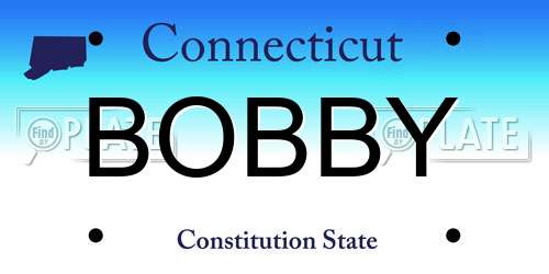 BOBBY Connecticut License Plate