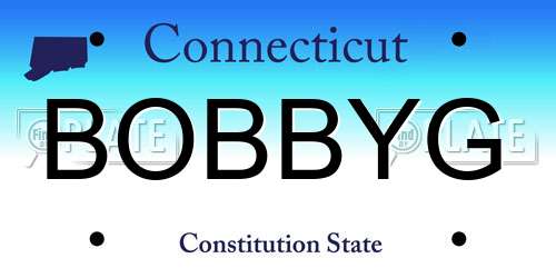 BOBBYG Connecticut License Plate
