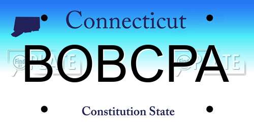 BOBCPA Connecticut License Plate