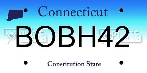 BOBH42 Connecticut License Plate