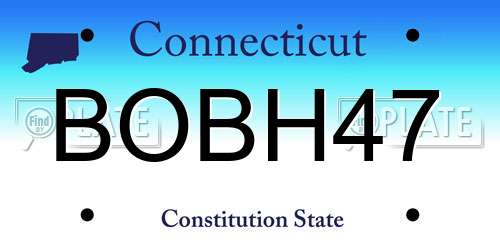 BOBH47 Connecticut License Plate