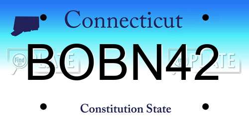 BOBN42 Connecticut License Plate