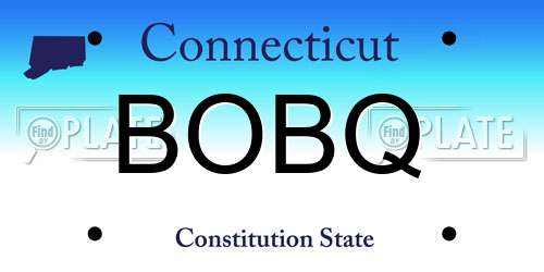 BOBQ Connecticut License Plate