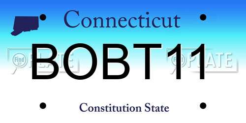 BOBT11 Connecticut License Plate
