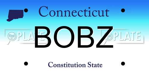 BOBZ Connecticut License Plate