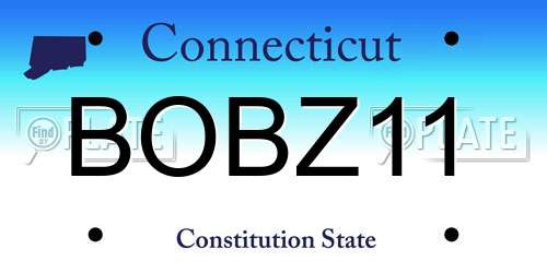 BOBZ11 Connecticut License Plate