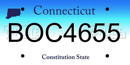 BOC4655 Connecticut License Plate