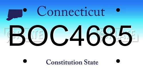 BOC4685 Connecticut License Plate