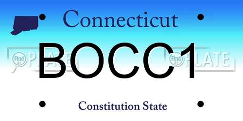 BOCC1 Connecticut License Plate