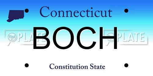 BOCH Connecticut License Plate